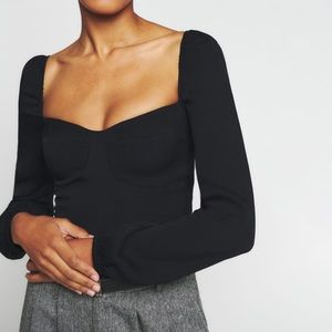 Reformation reign long sleeved black top